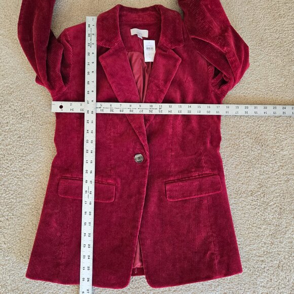 NWT Loft Corduroy Blazer Burgundy Red - Picture 3 of 7